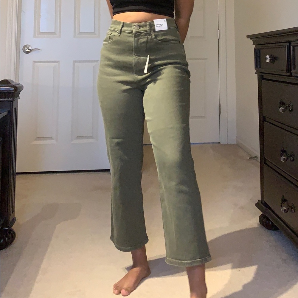 Express Super High Rise Cropped Wide Leg Pants